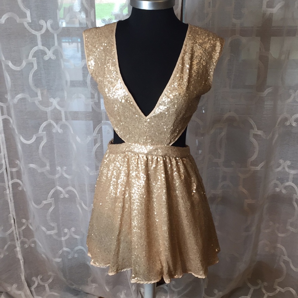 Cut out sequin dress